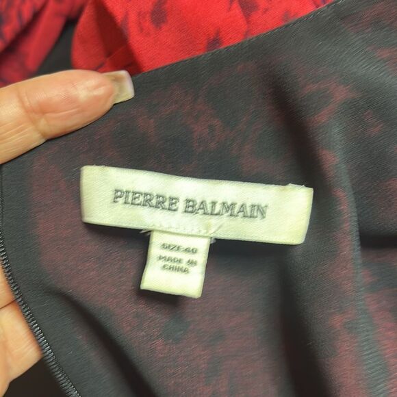 Pierre Balmain 100% mulberry silk red leopard print mini dress, M - Picture 14 of 15